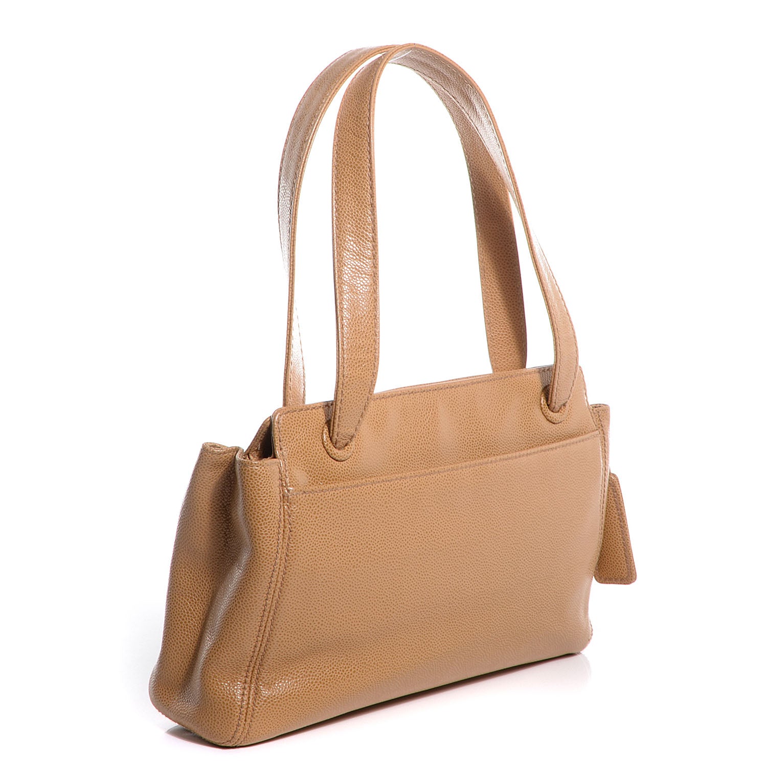 Chanel Caviar CC Shoulder Bag Beige 3 of 7