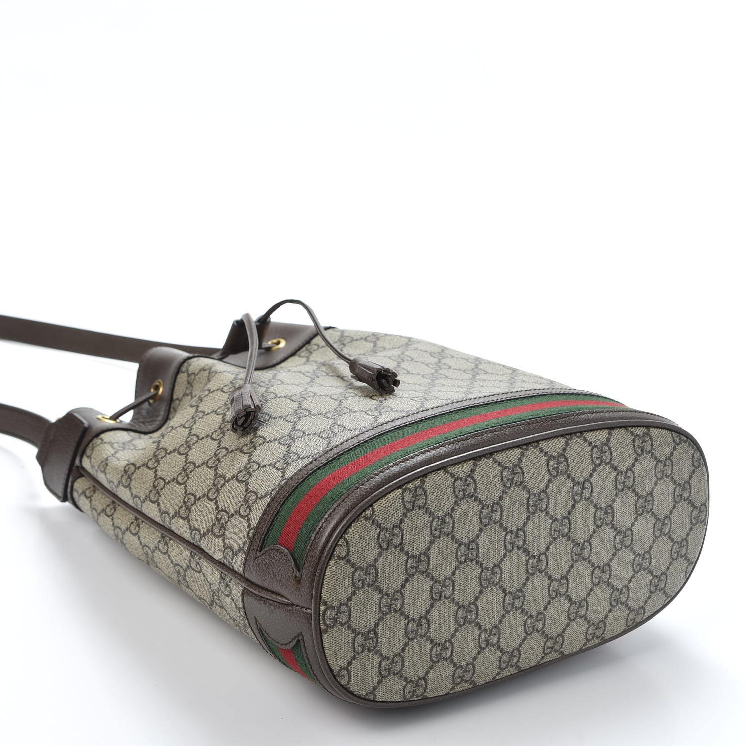 Gucci GG Supreme Monogram Web Ophidia Bucket Bag Brown 3 of 9
