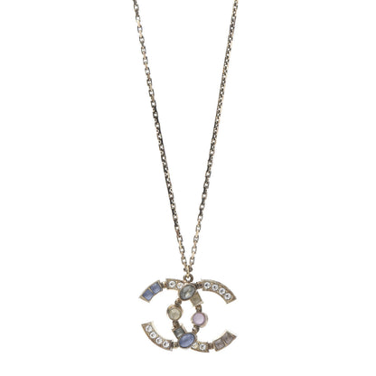 Chanel Crystal CC Pendant Necklace Gold Multicolor 1 of 7