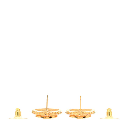 Chanel Crystal CC Shell Earrings Gold 3 of 6