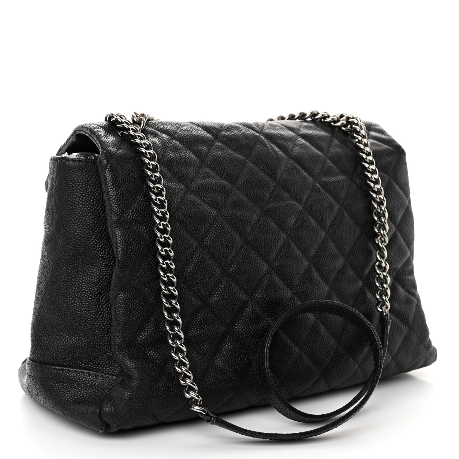 Chanel Iridescent Caviar Medium Lady Pearly Flap Black 3 of 14
