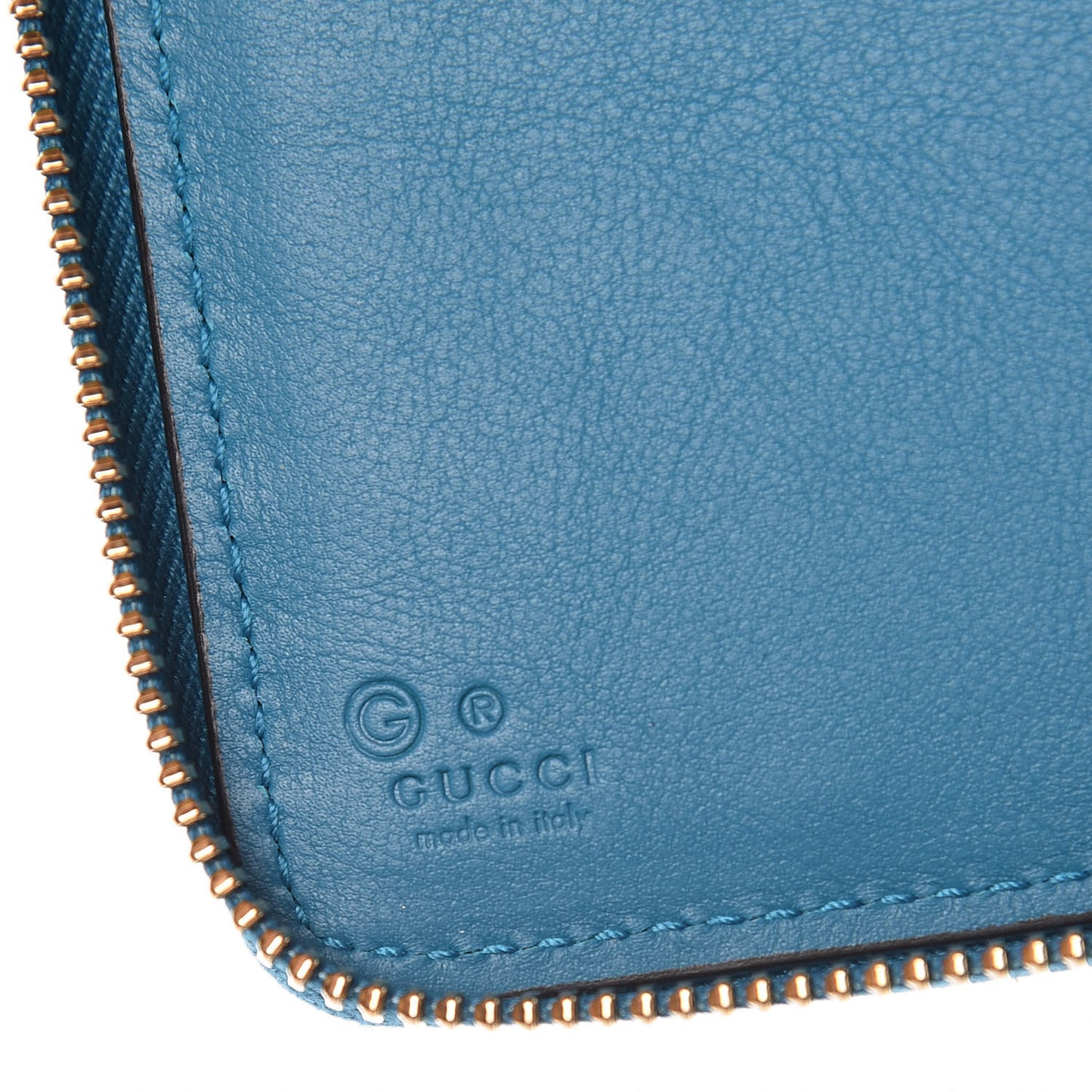 Microguccissima Zip Around Organizer Wallet Deep Cobalt