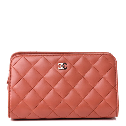 Chanel Lambskin Quilted Cosmetic Case Red 1 of 8