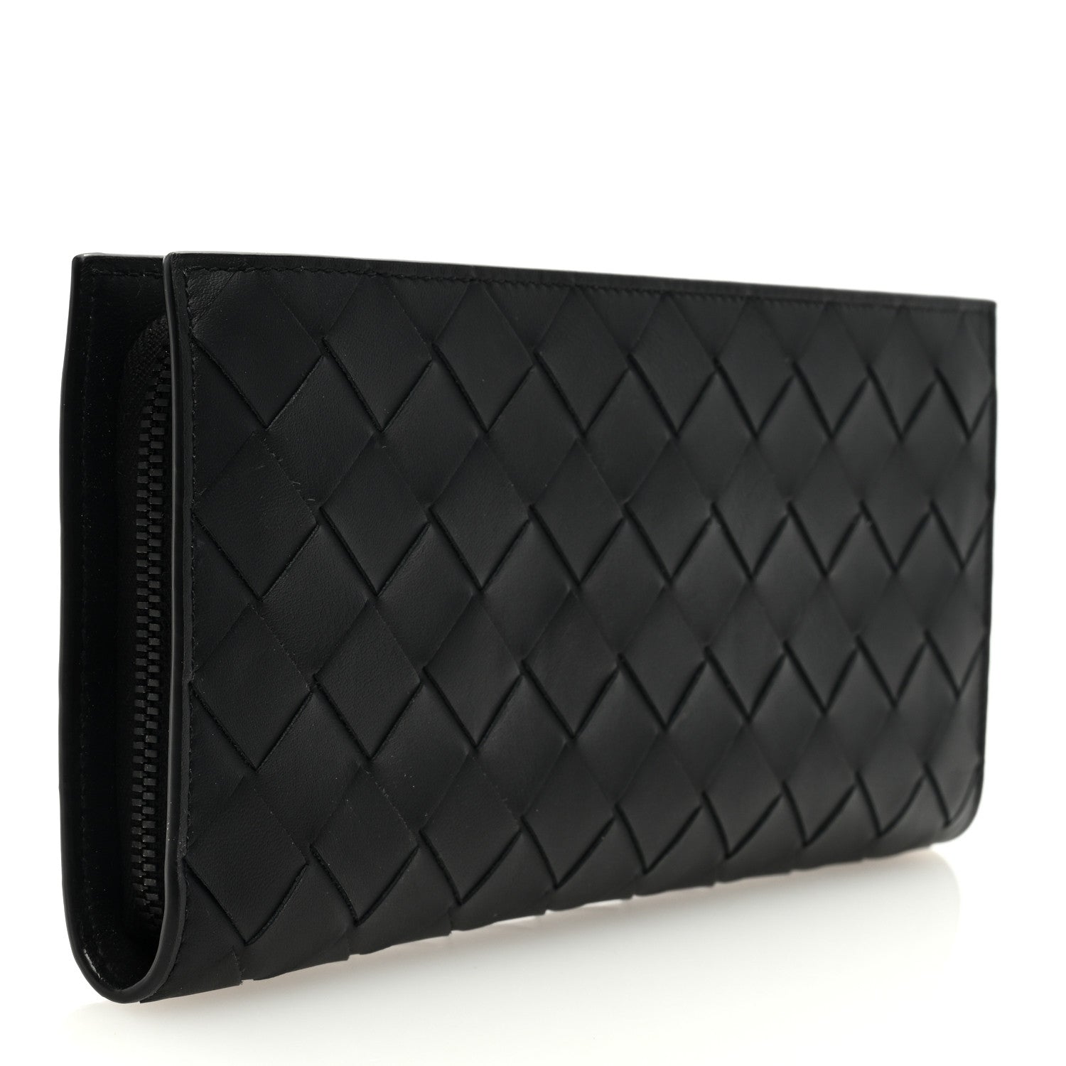 Bottega Veneta Nappa Intrecciato Zip Wallet Black 3 of 7