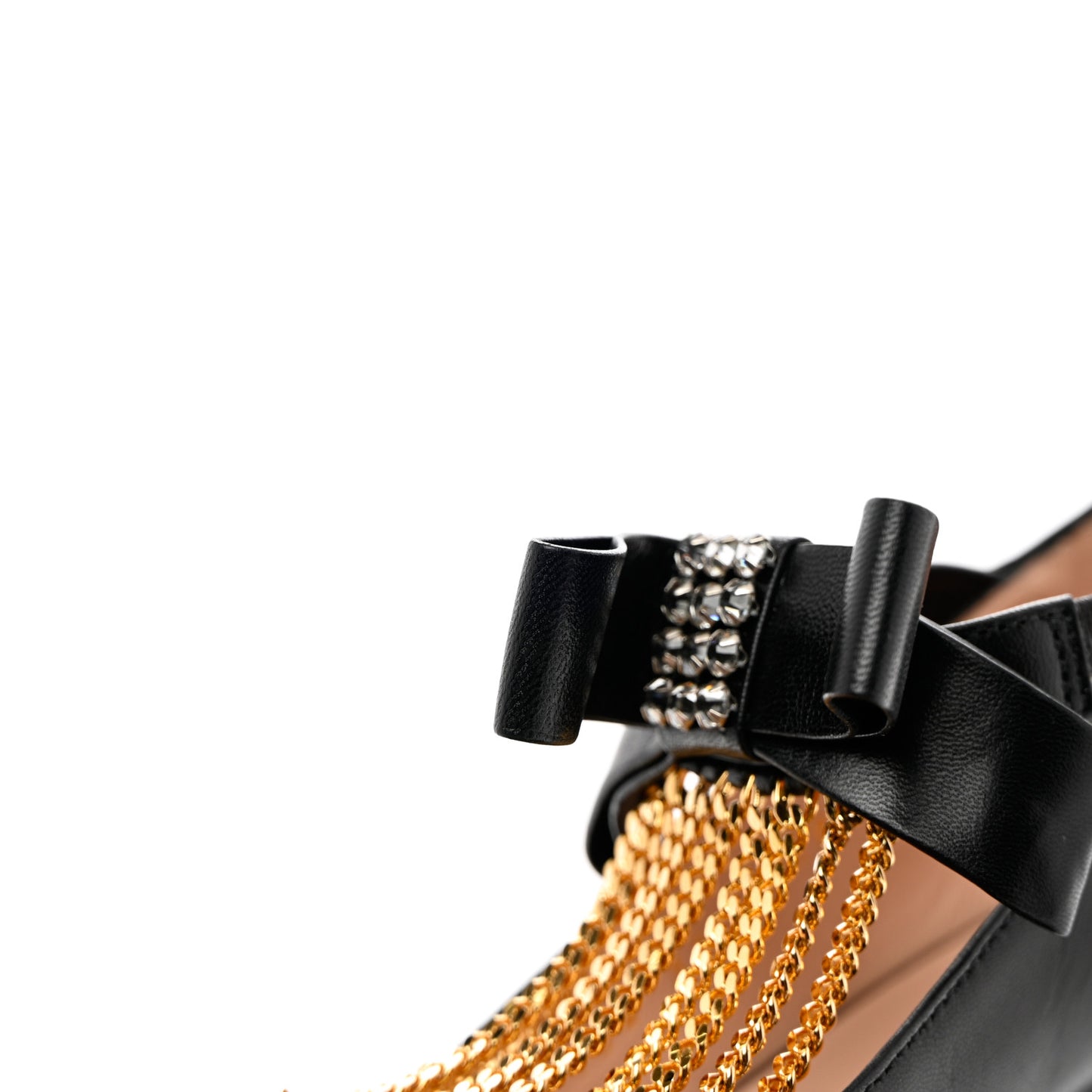 Nappa Crystal Bonny Bow Mary Jane Pumps 36 Black