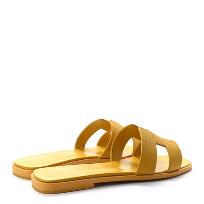Hermes Epsom Oran Sandals 37 Jaune Sable 4 of 10