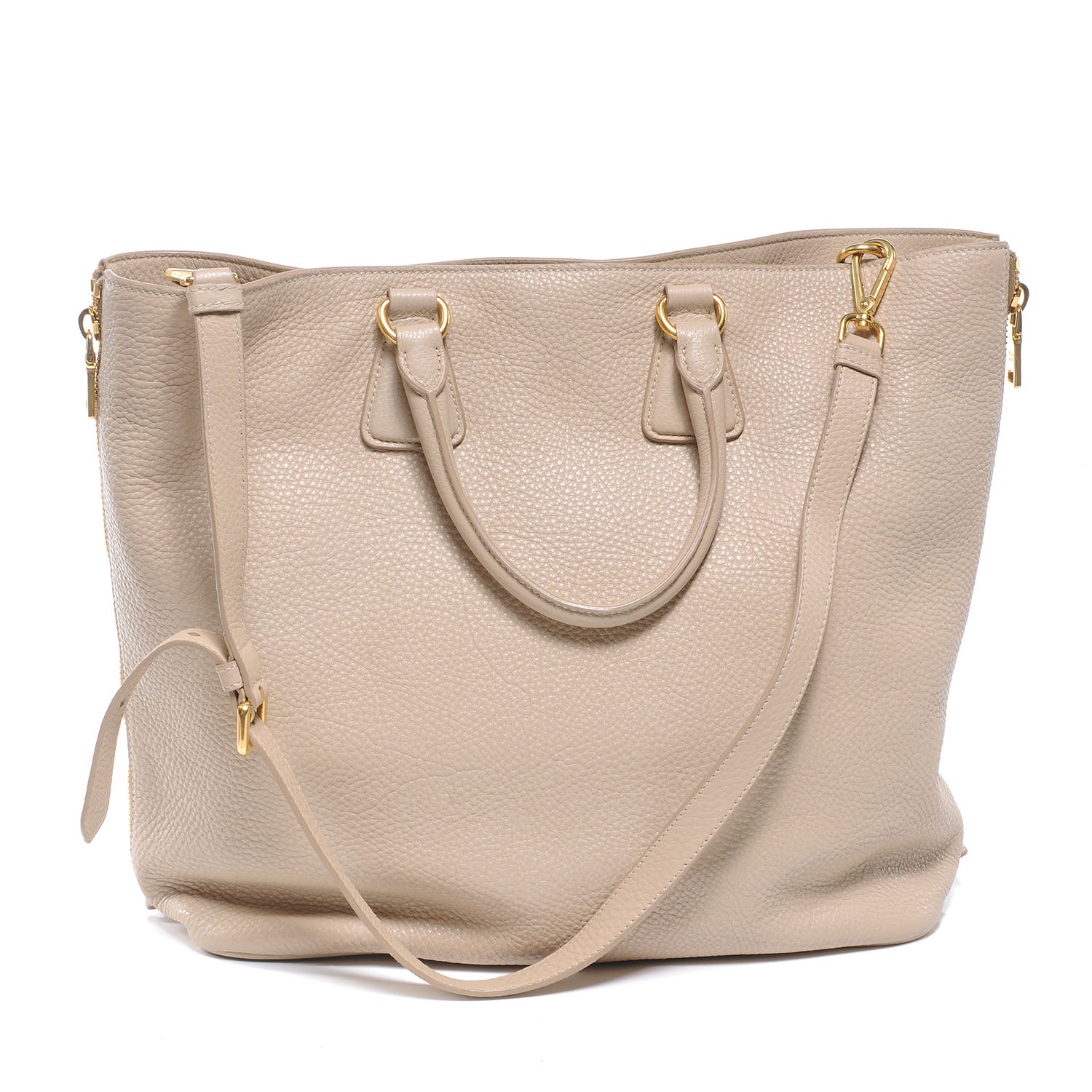Prada Vitello Daino Tote Sabbia 3 of 8