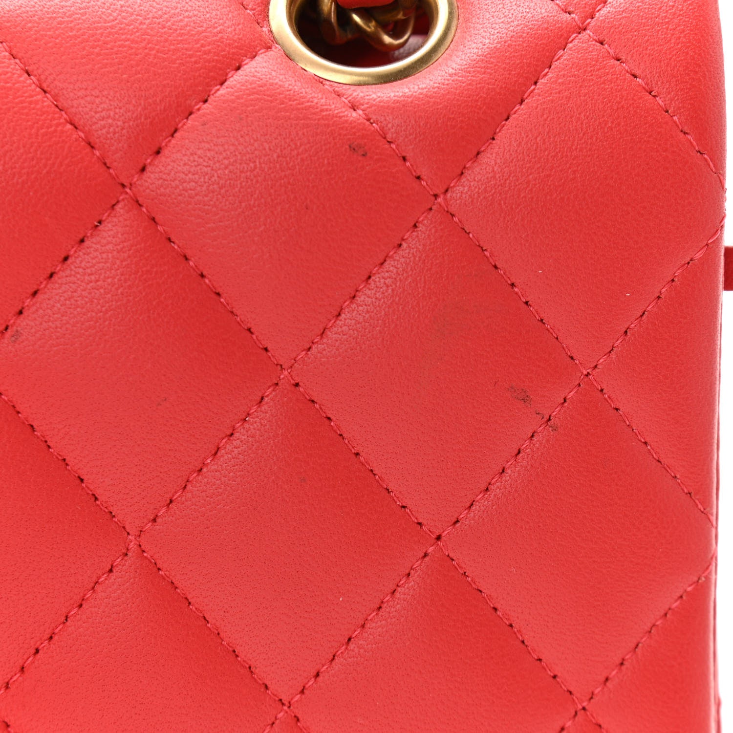 Chanel Lambskin Quilted Medium Double Flap Red 10 of 16