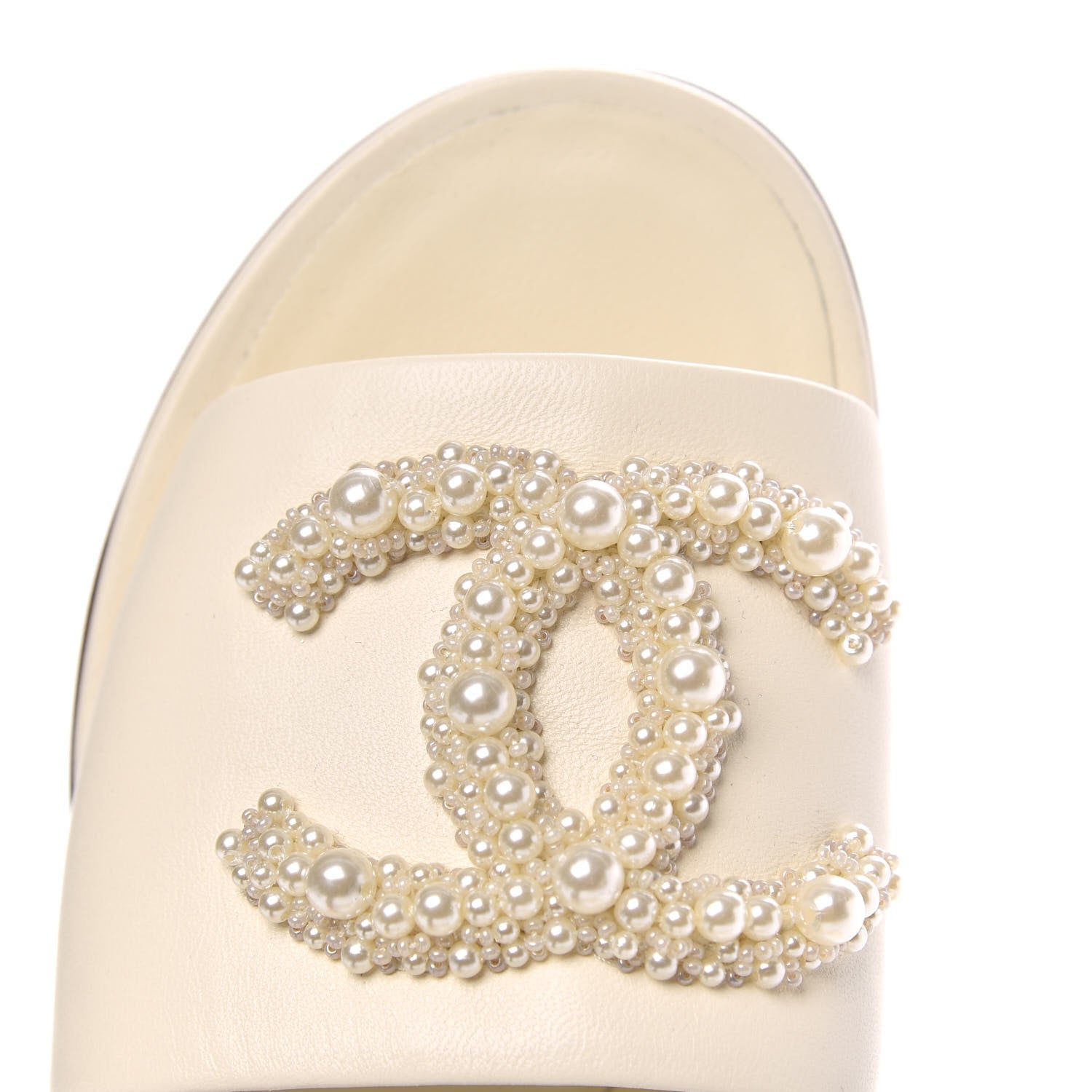 Chanel Calfskin Pearl CC Mules 40.5 Ivory 8 of 10
