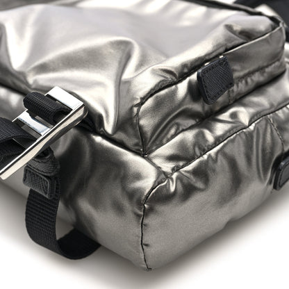 Prada Metallic Nylon Crossbody Bag Ferro 9 of 9
