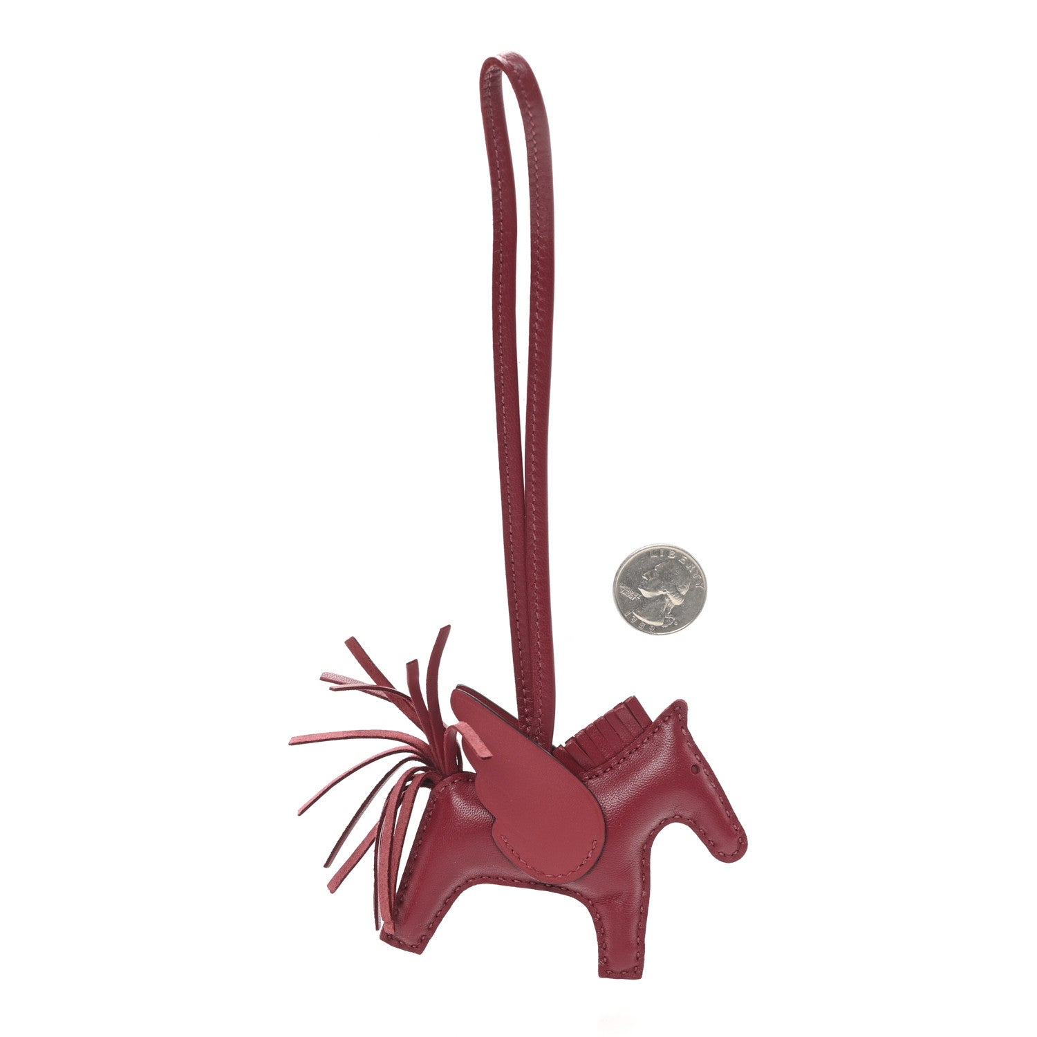 Hermes Milo Lambskin Grigri Rodeo Pegase Horse Bag Charm PM Rouge Grenat 2 of 4