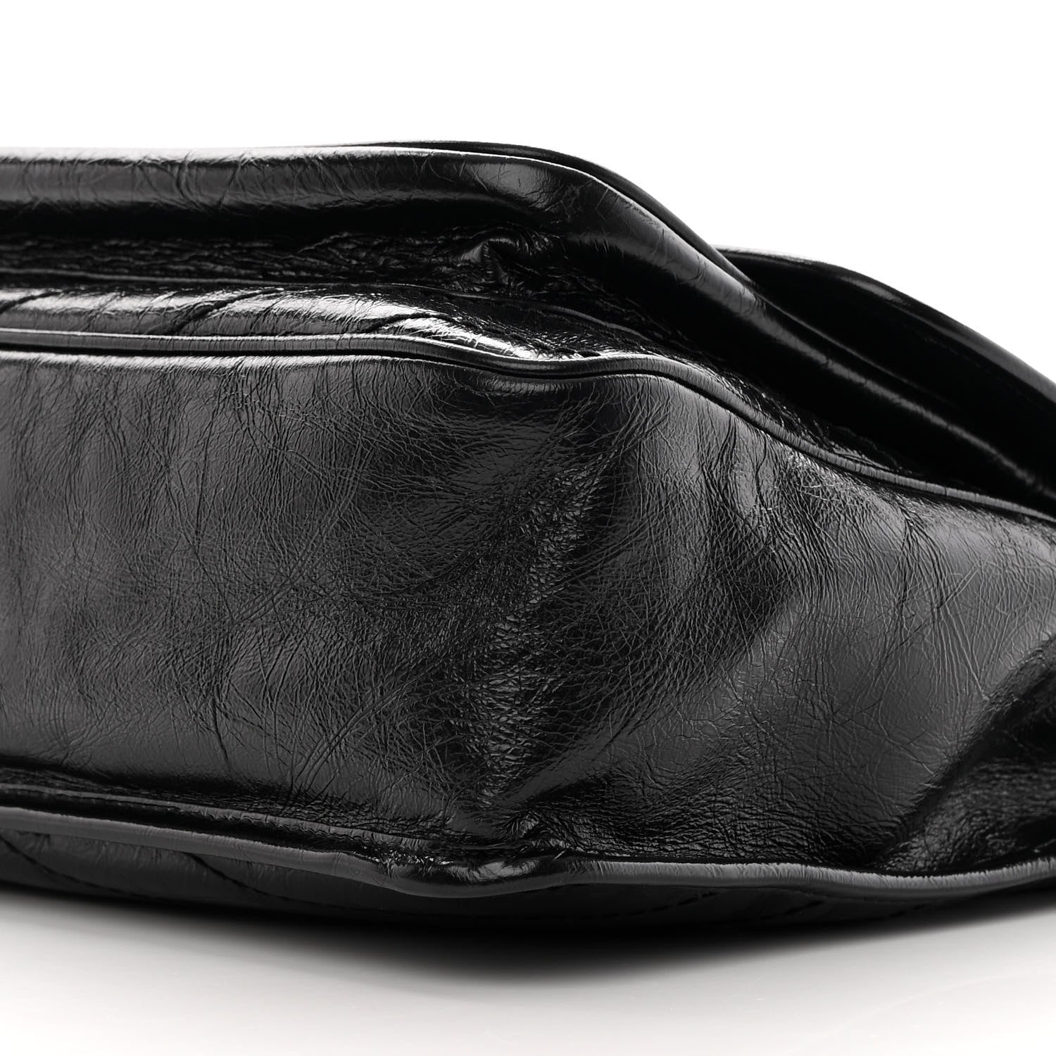 Saint Laurent Crinkled Calfskin Matelasse Monogram Large Niki Chain Satchel Black 10 of 12