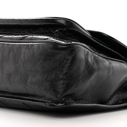 Saint Laurent Crinkled Calfskin Matelasse Monogram Large Niki Chain Satchel Black 10 of 12
