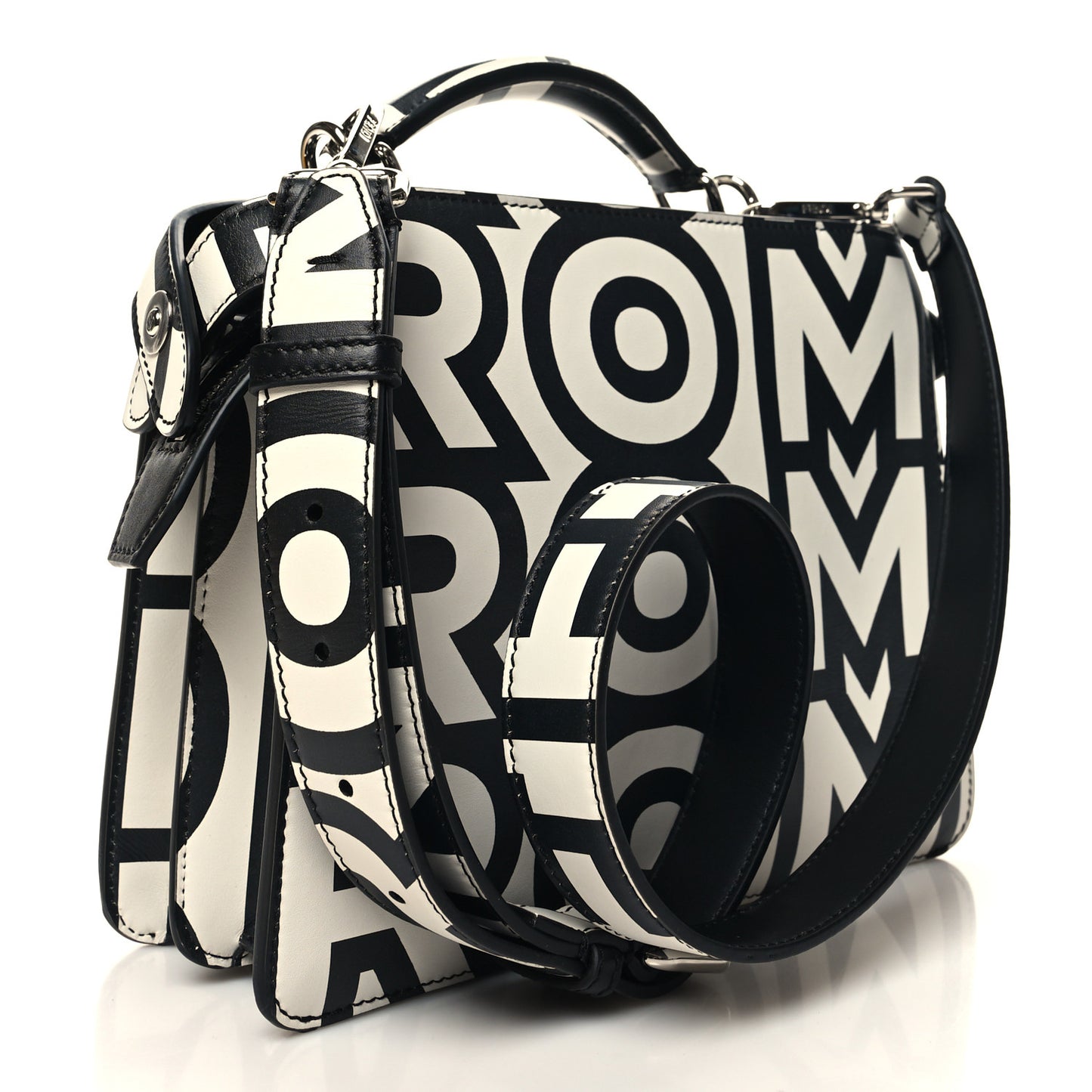 X MARC JACOBS Nappa Mini Peekaboo I SEE U Satchel Black White