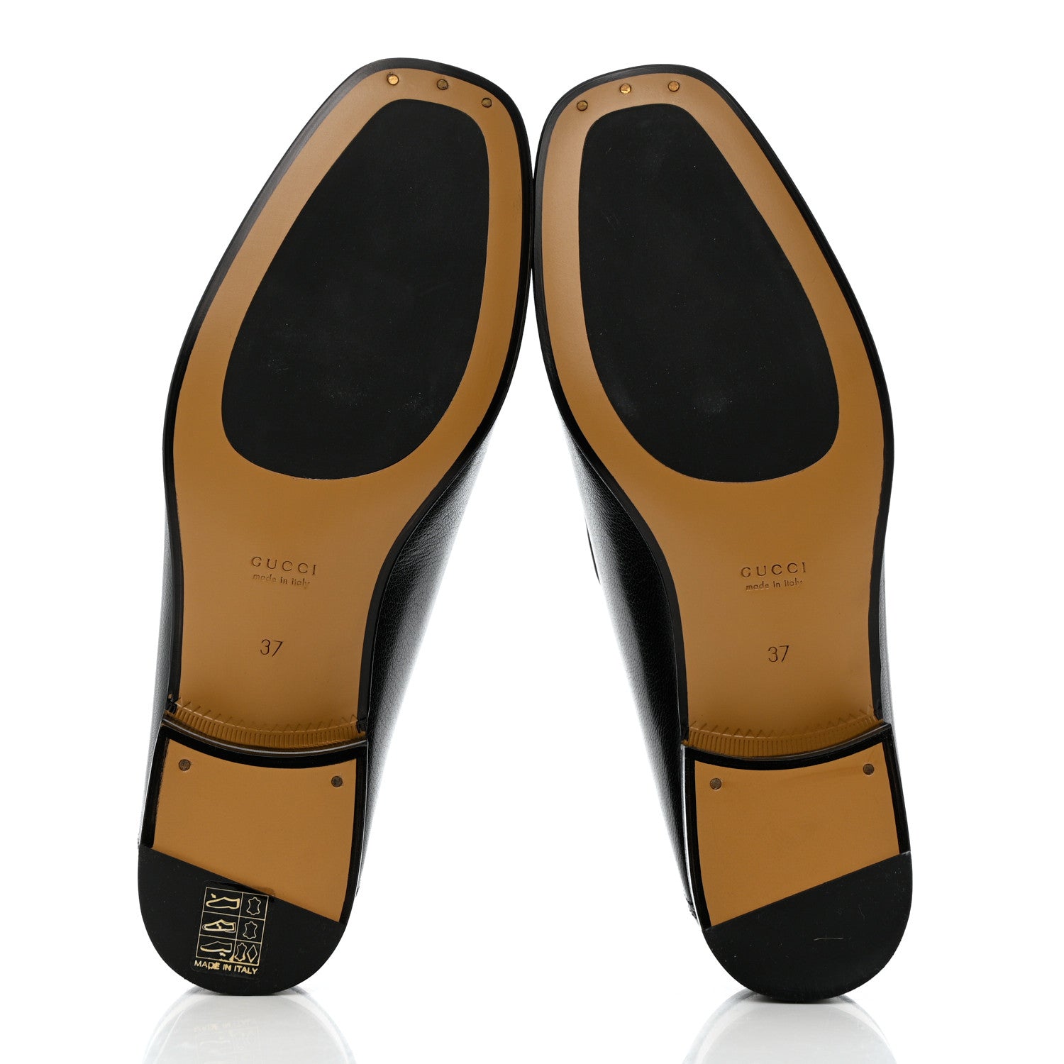 Gucci Goatskin Womens Horsebit Mid-Heel Loafers 37 Black 5 of 14
