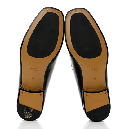 Gucci Goatskin Womens Horsebit Mid-Heel Loafers 37 Black 5 of 14
