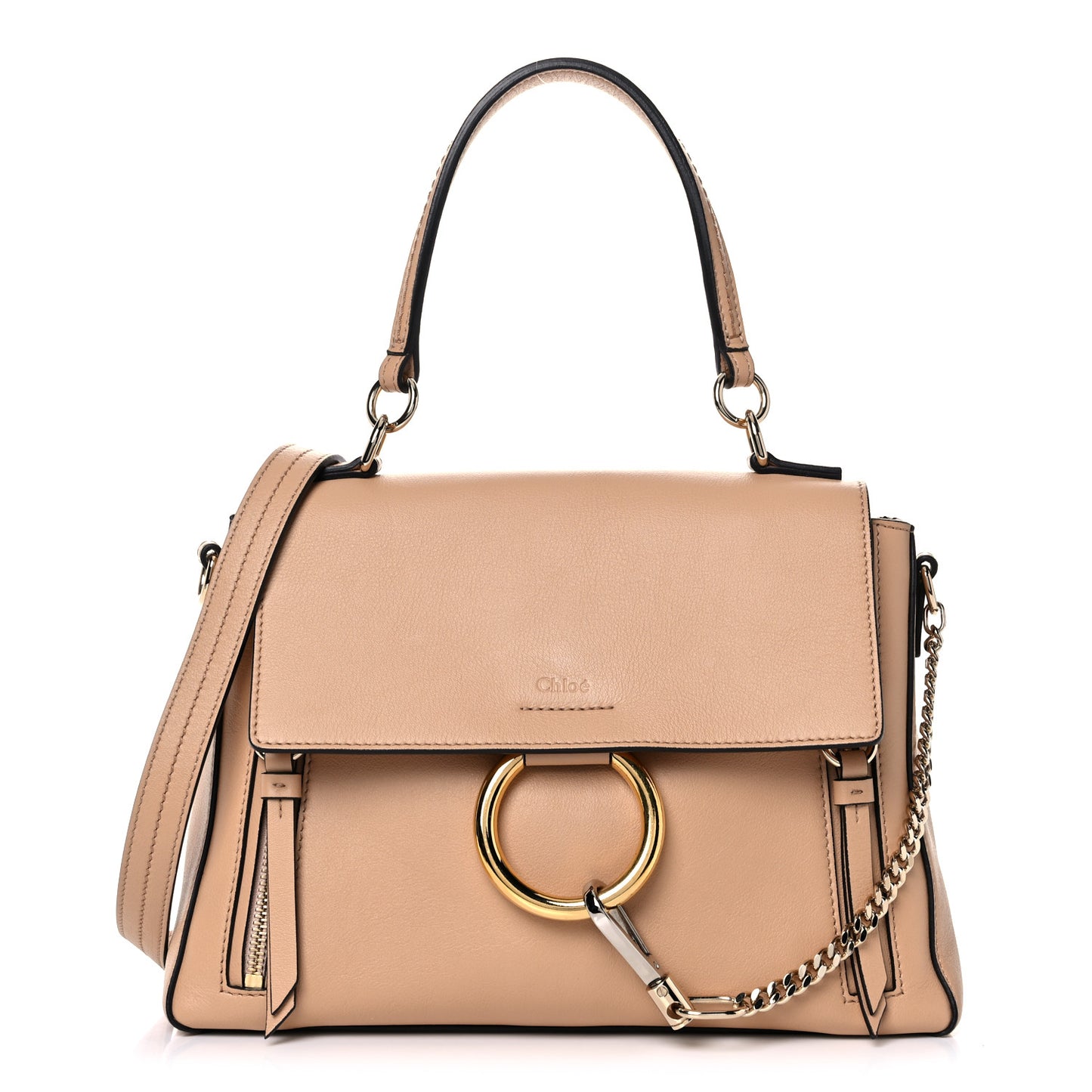 Calfskin Small Faye Day Shoulder Bag Blush Nude