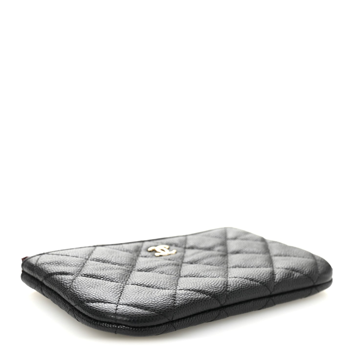 Caviar Quilted Small Cosmetic Case Black