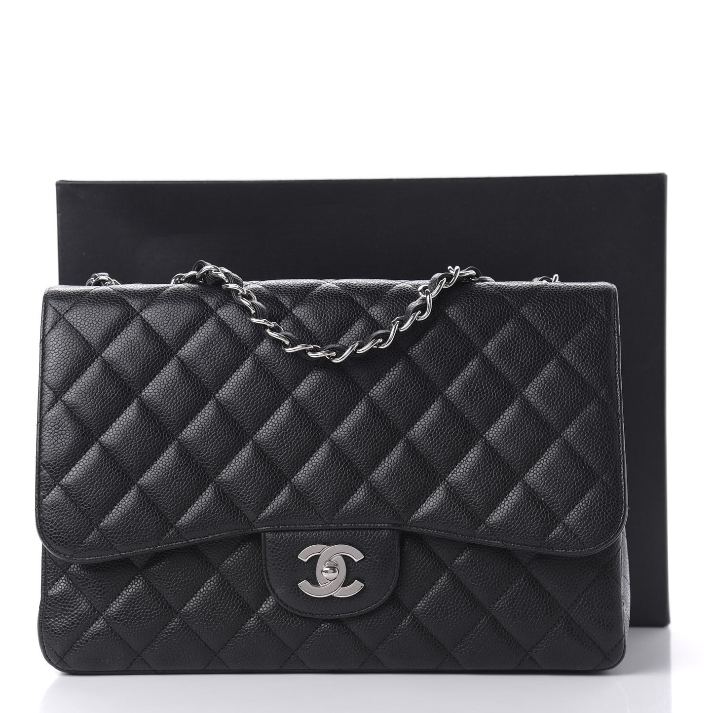Caviar Quilted Jumbo Single Flap Black