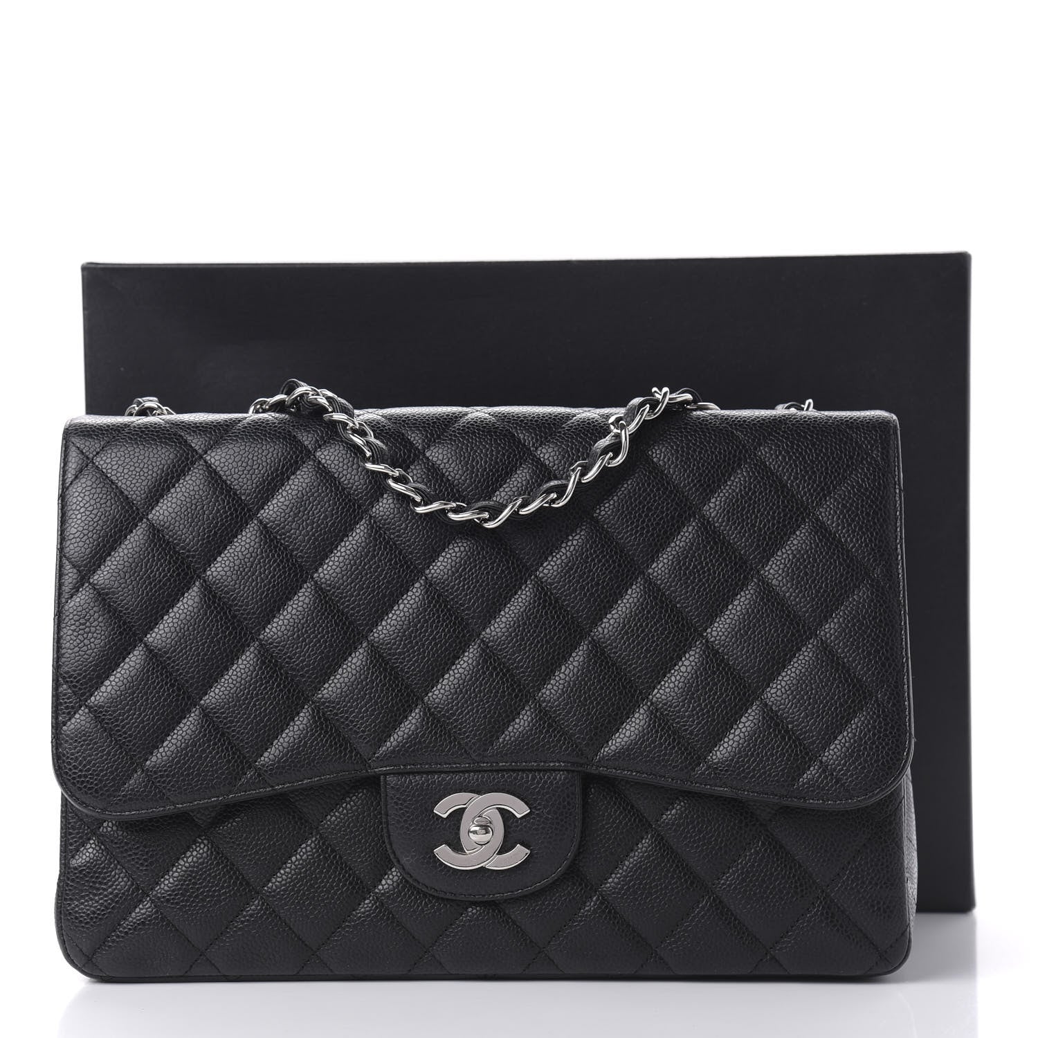 Chanel Caviar Quilted Jumbo Single Flap Black 11 of 11