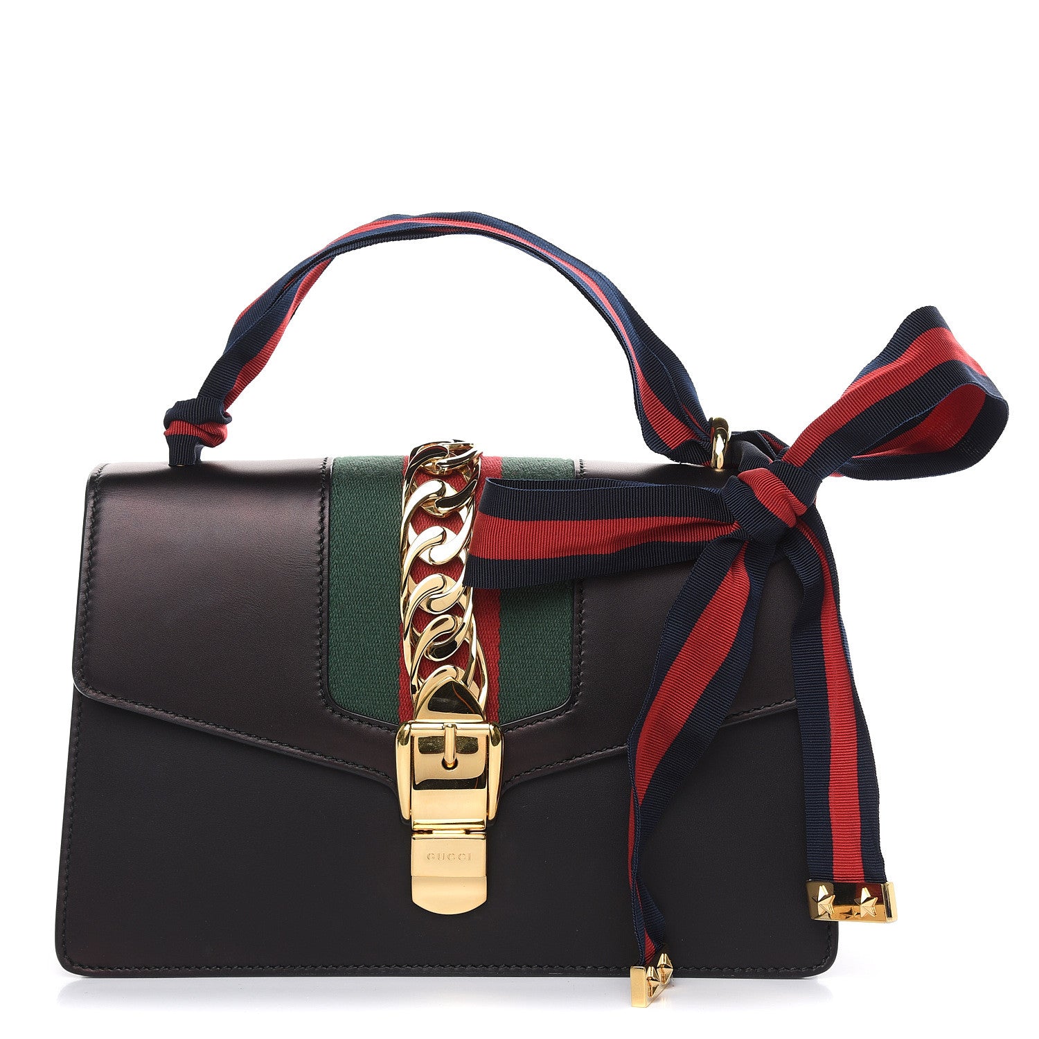 Gucci Calfskin Small Sylvie Shoulder Bag Black 1 of 13