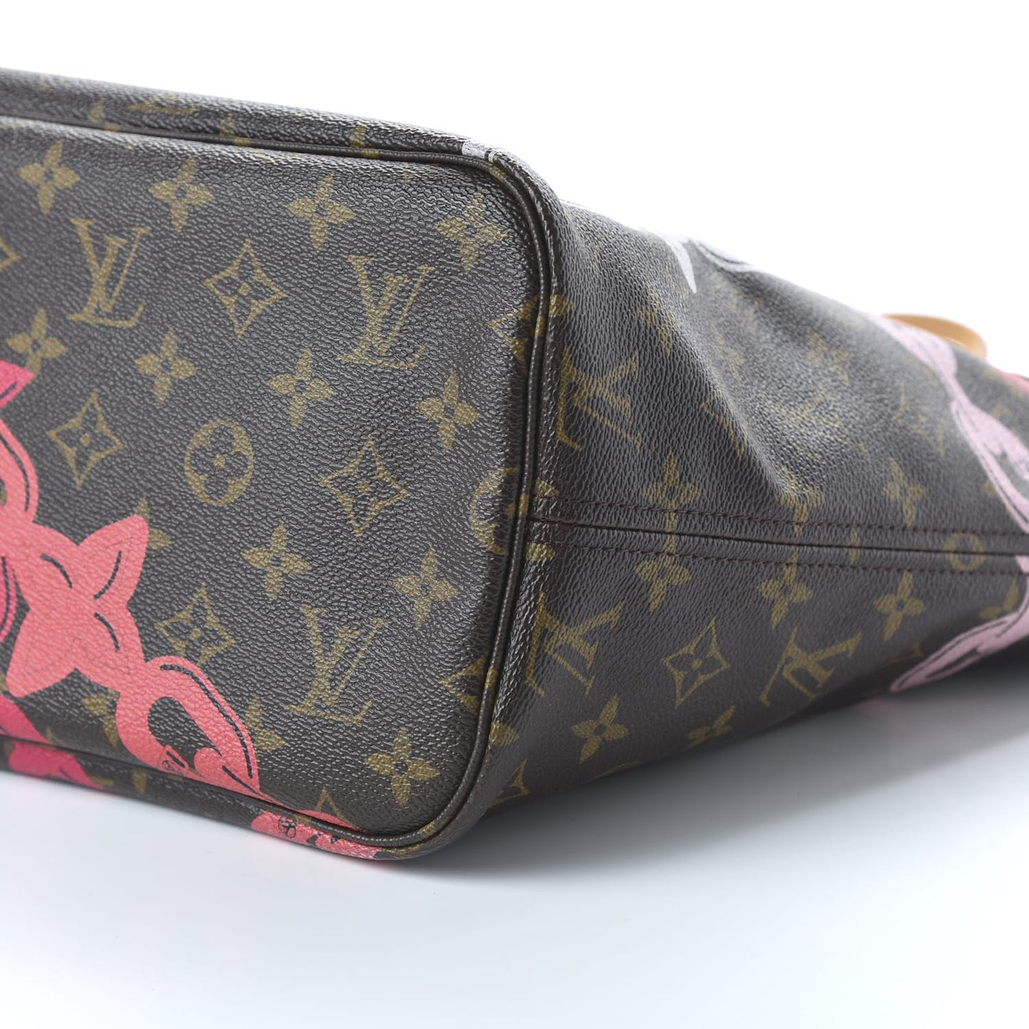 Monogram Bay Neverfull MM Rose Ballerine Poppy