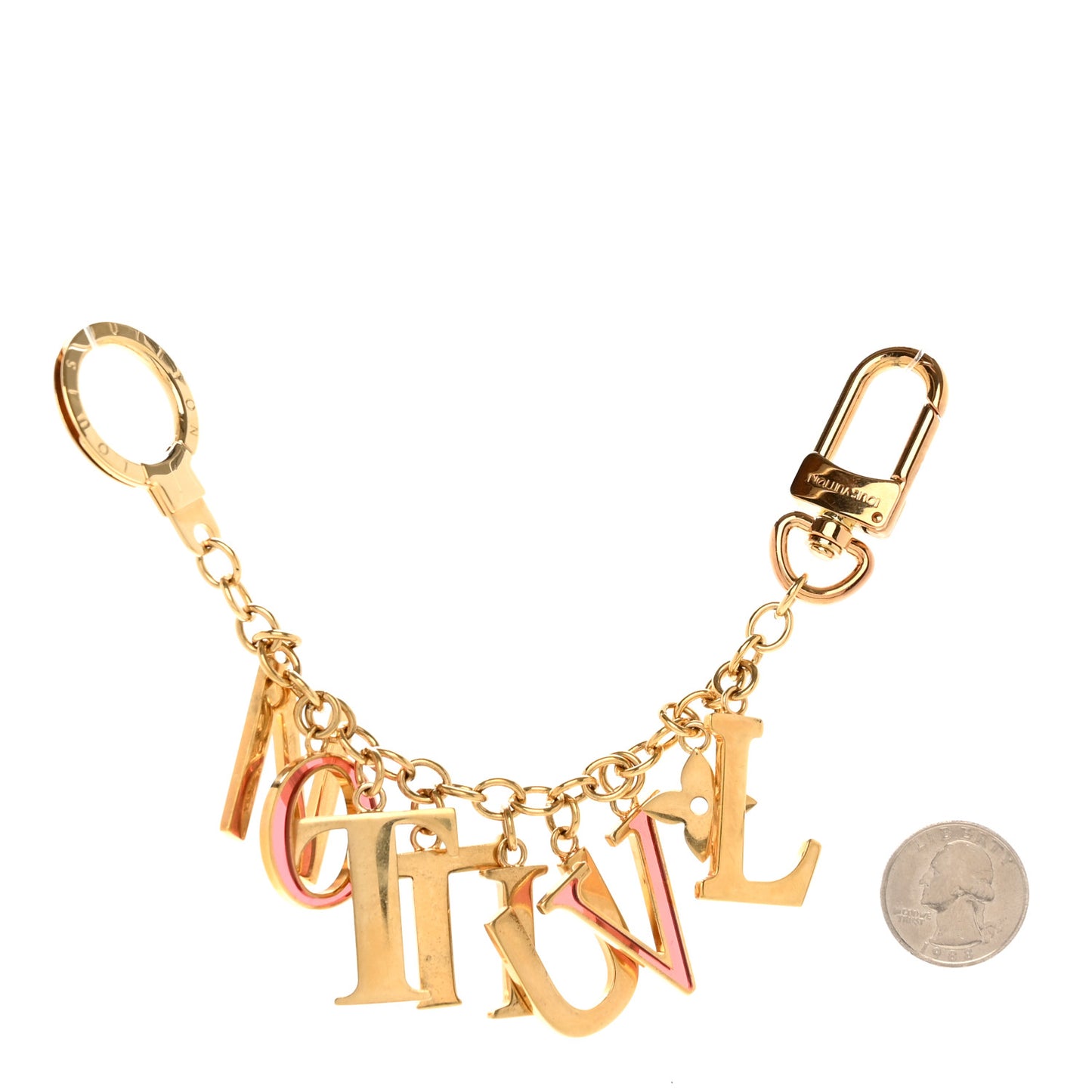 LV Tag Bag Charm Gold