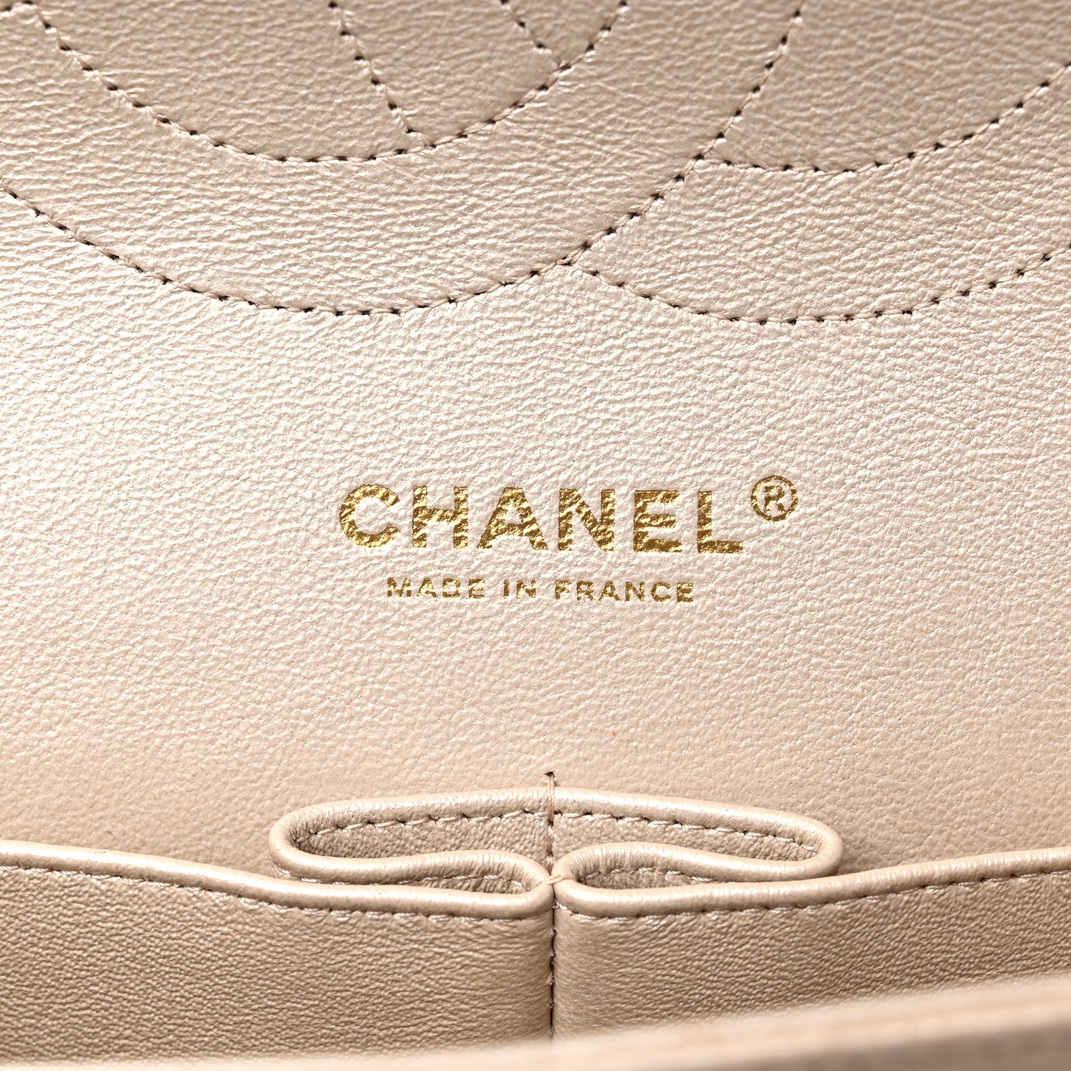 Chanel Metallic Lambskin Quilted Jumbo Double Flap Pale Gold 6 of 14