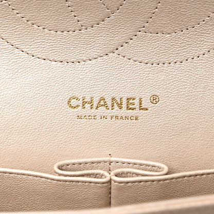 Chanel Metallic Lambskin Quilted Jumbo Double Flap Pale Gold 6 of 14