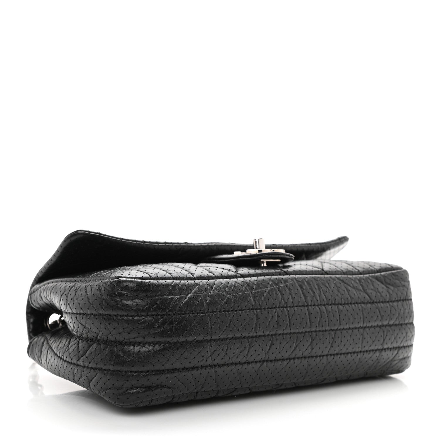 Chanel Aged Calfskin Perforated Flap Black 3 of 7