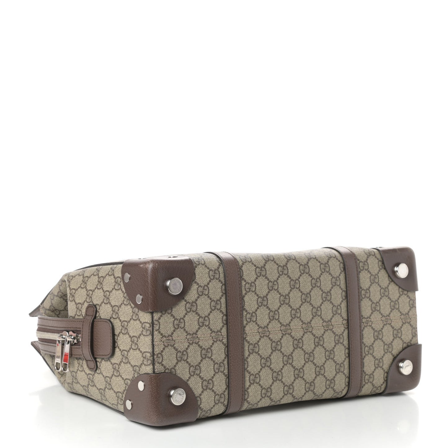 GG Supreme Monogram Textured Dollar Calfskin Medium Detail Tote Beige Ebony New Acero