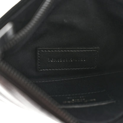 Saint Laurent Grain De Poudre Chevron Monogram Bill Pouch Black 7 of 8