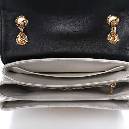 Celine Calfskin Quilted Medium C Bag Black White 6 of 10