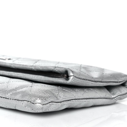 Chanel Metallic Calfskin Quilted Pixel Effect CC Beauty Clutch Silver 9 of 10