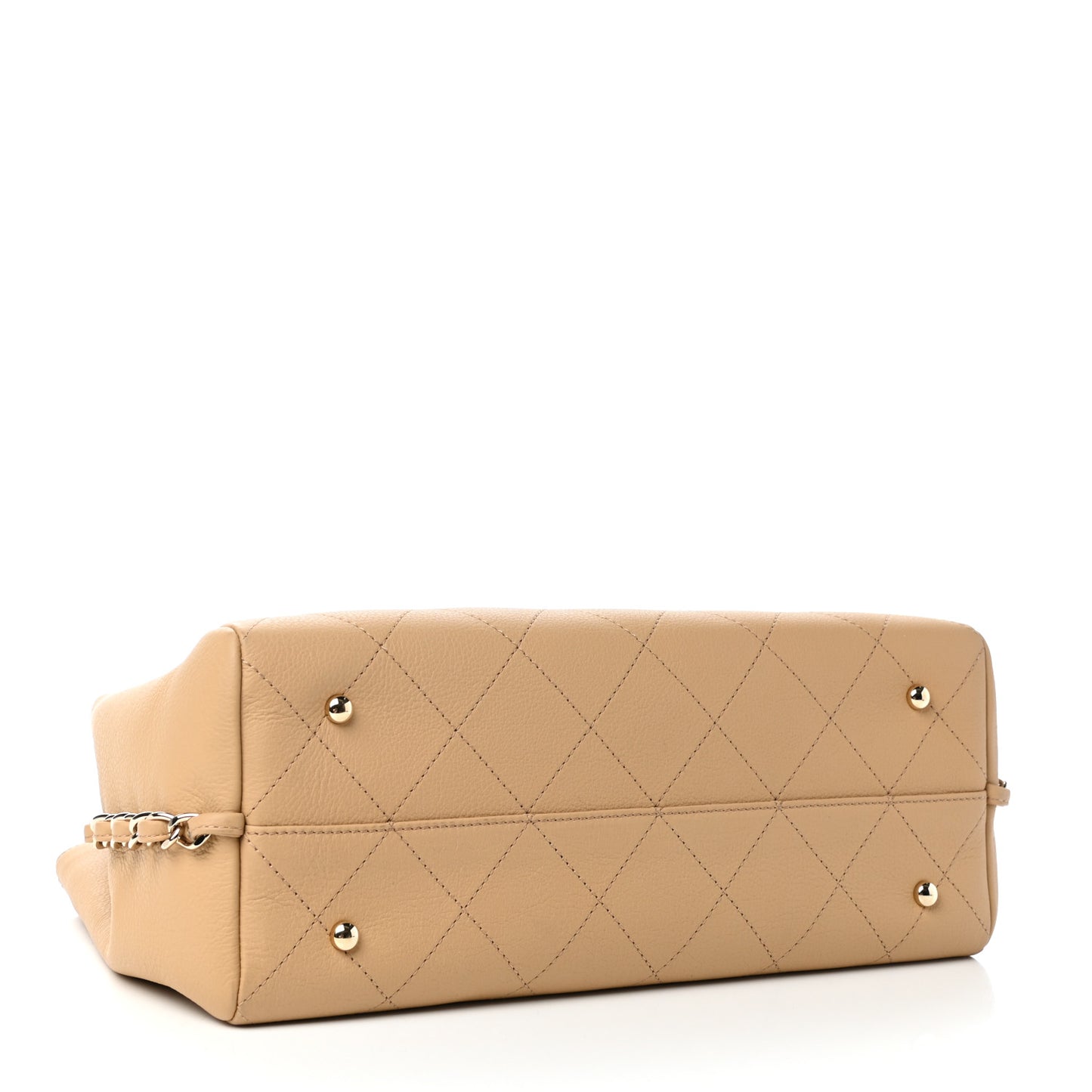 Bullskin Stitched Medium Shopping Bag Beige