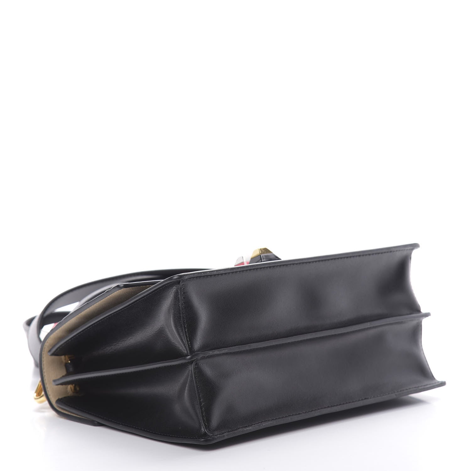 Fendi Vitello Liberty Bi-Color FF 1974 Embossed Kan I Shoulder Bag Black Maya 4 of 10