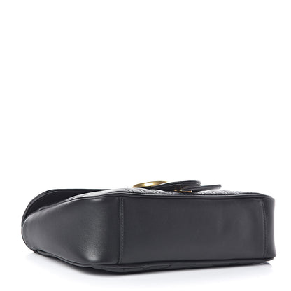 Gucci Calfskin Matelasse Small GG Marmont Shoulder Bag Black 4 of 10