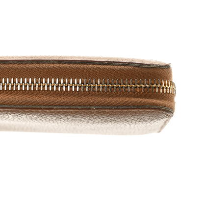 Prada Daino Bi-Color Metal Zip Around Wallet Caramel Papaya 10 of 11