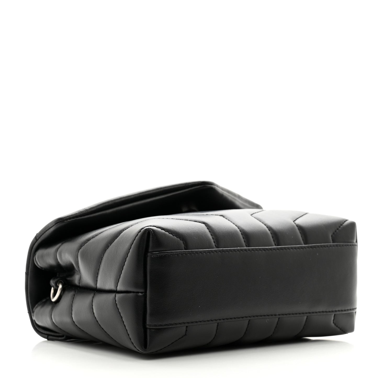 Calfskin Y Quilted Monogram Toy Loulou Crossbody Bag Black