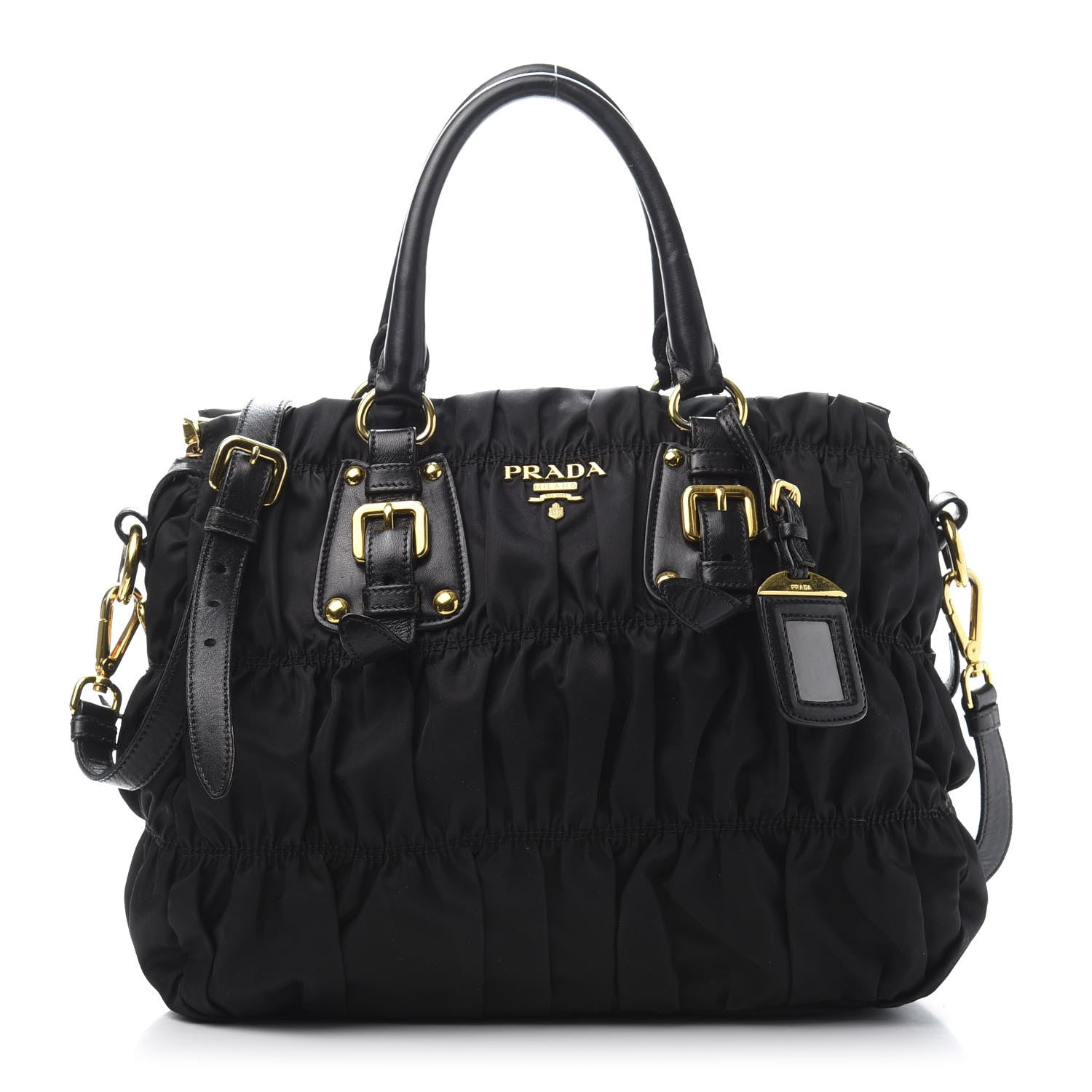 Prada Tessuto Nylon Gaufre Tote Black 2 of 16