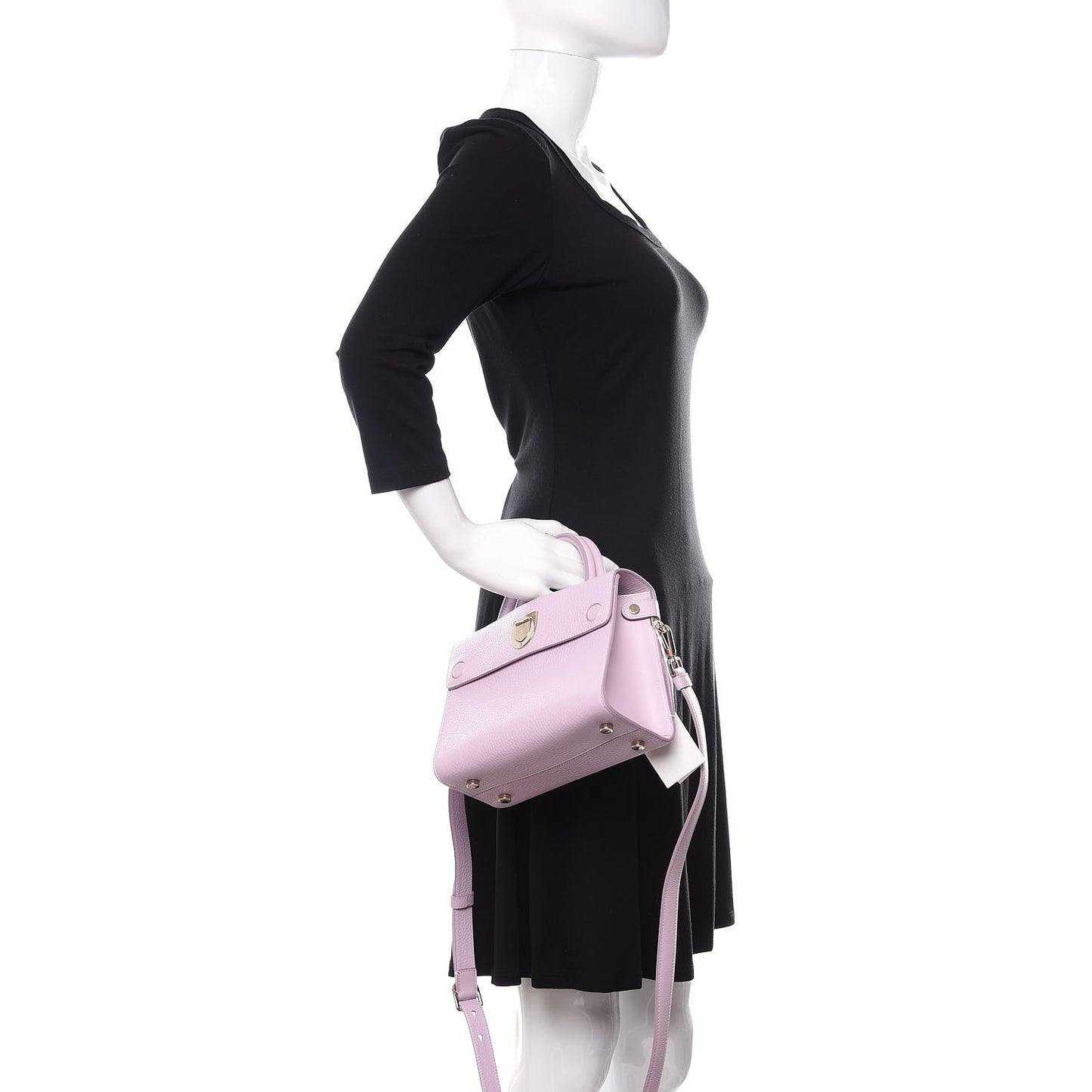 Grained Calfskin Mini Diorever Flap Lilac