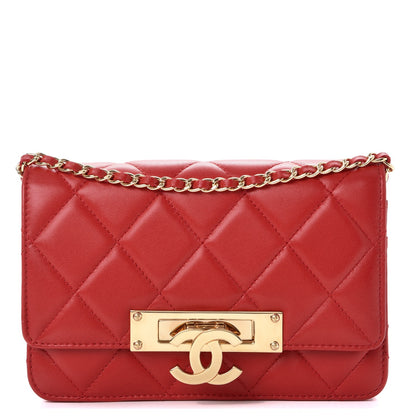 Chanel Lambskin Quilted Golden Class Wallet on Chain WOC Red 1 of 8