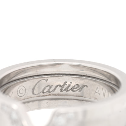 Cartier 18K White Gold Diamond 6.5mm Logo De Cartier Ring 48 4.5 4 of 5
