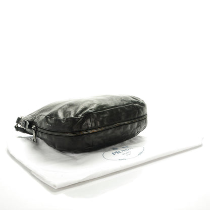 Prada Glace Calf Zip Around Hobo Nero Black 4 of 8