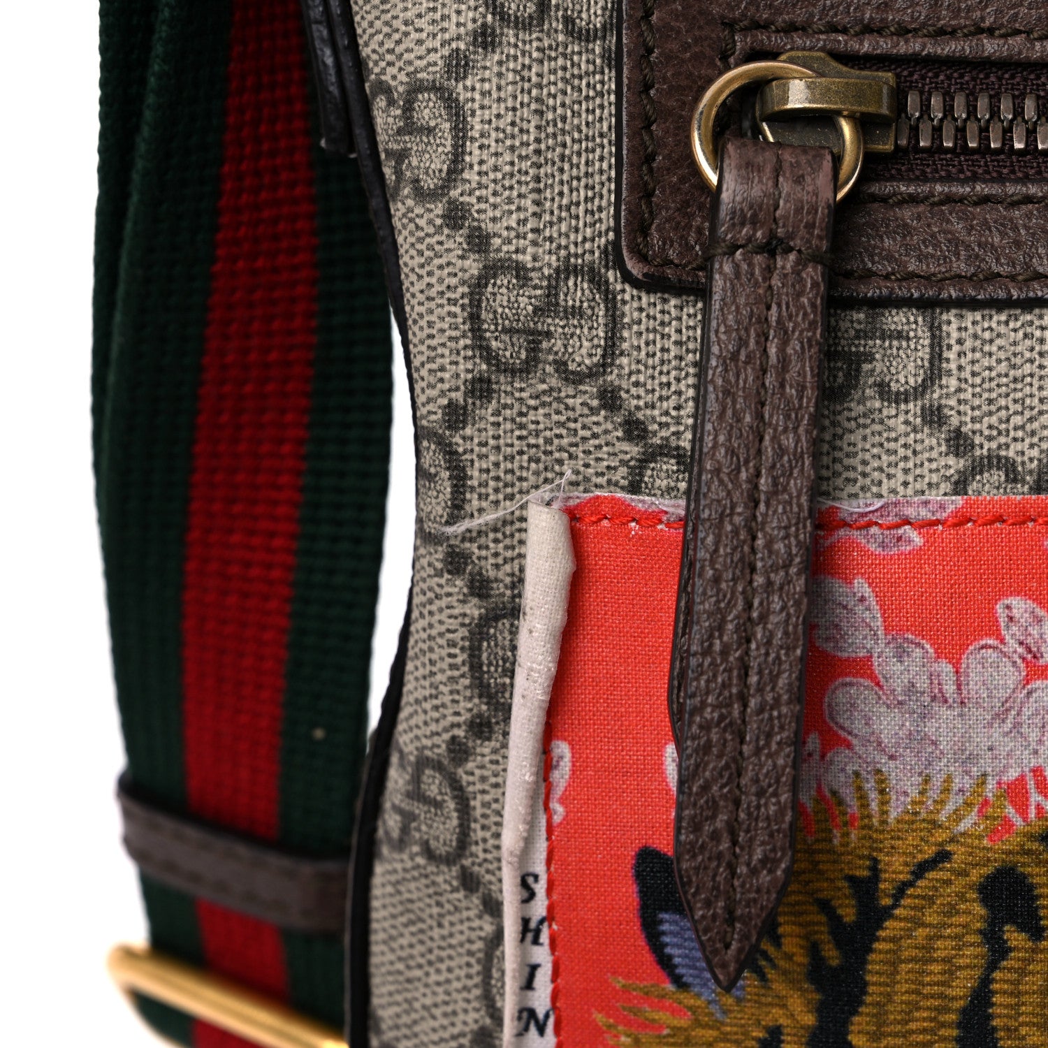 Gucci Soft GG Supreme Monogram Courrier Web Medium Flat Messenger Bag Beige New Acero Multicolor 17 of 25