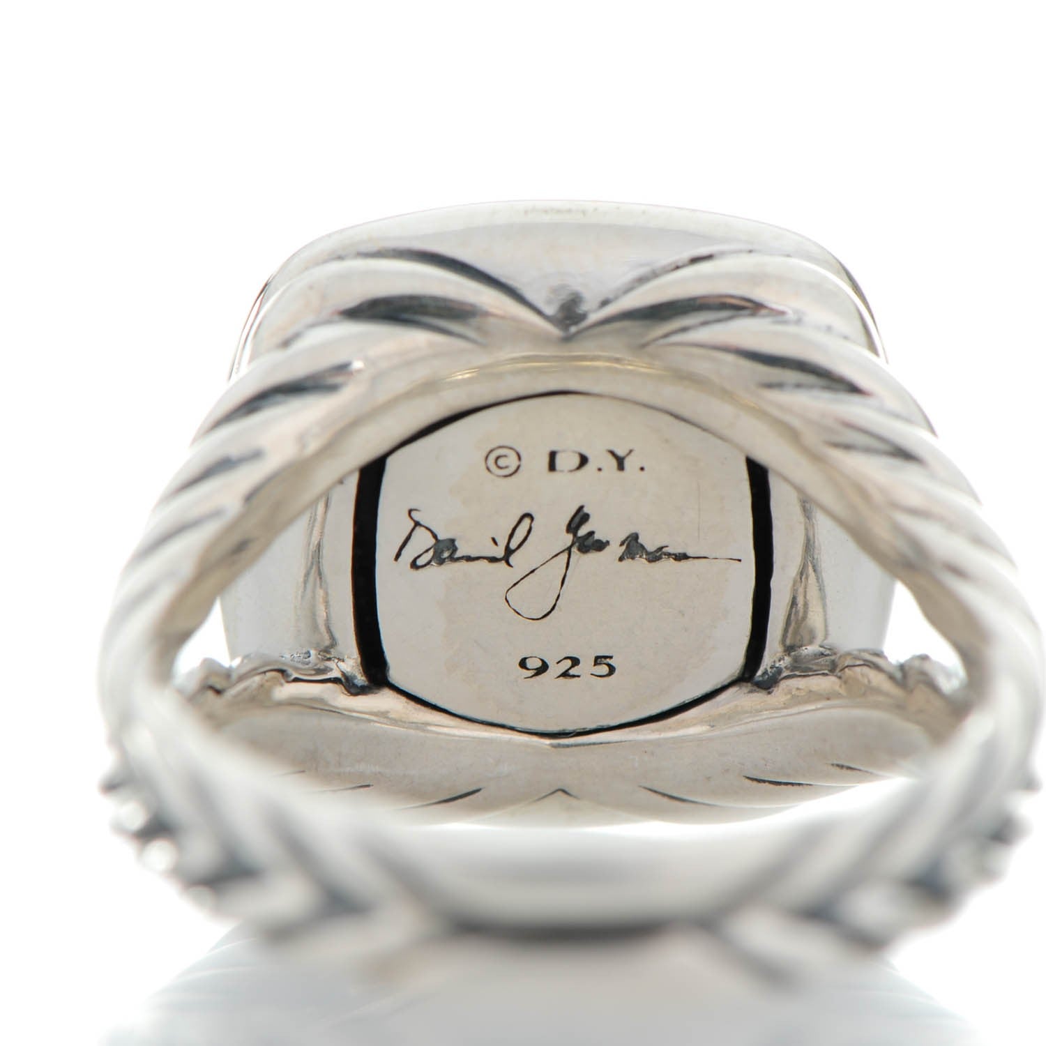 David Yurman Sterling Silver Diamond Black Orchid 11mm Albion Ring 53 6.5 5 of 6