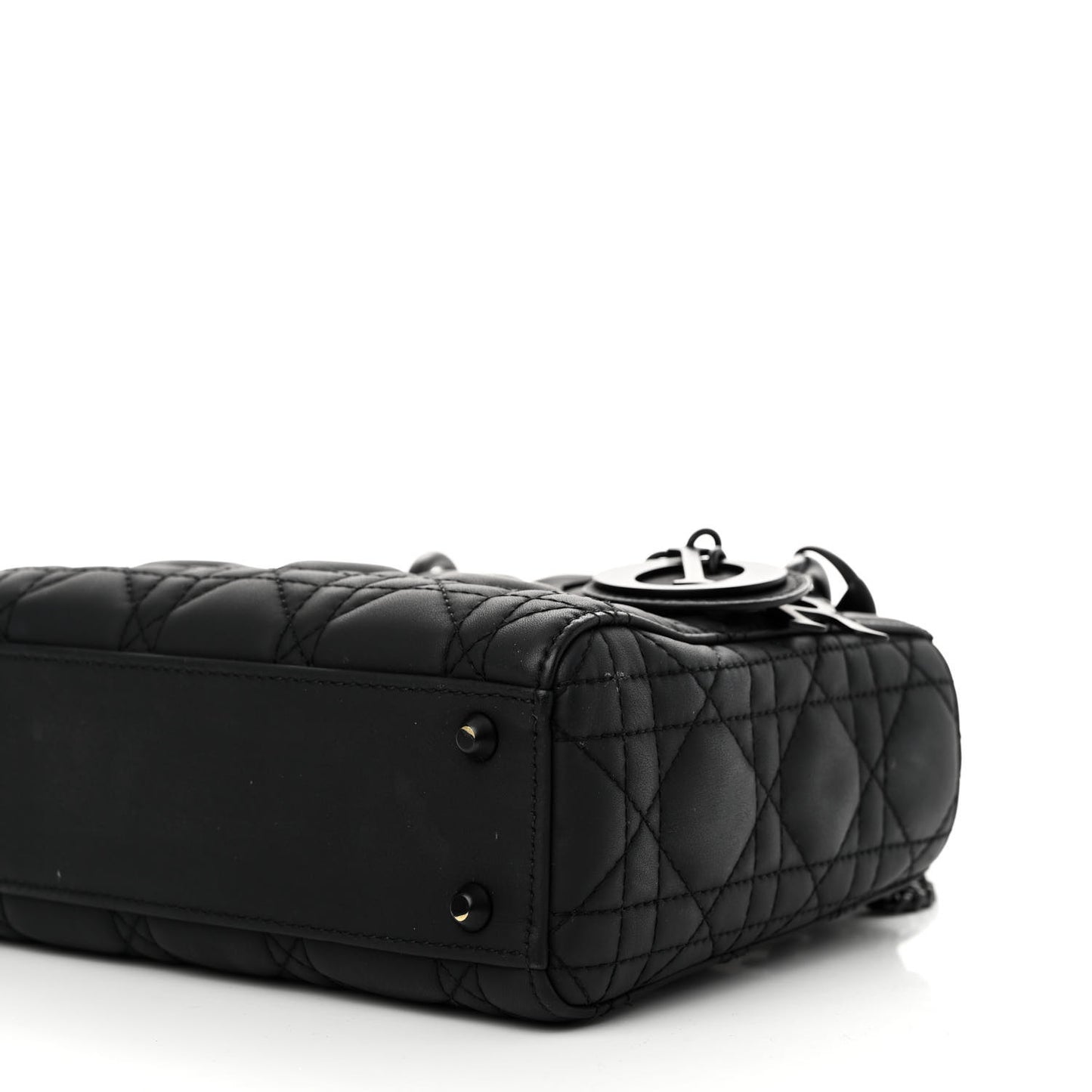 Ultra Matte Calfskin Cannage Mini Lady Dior Black