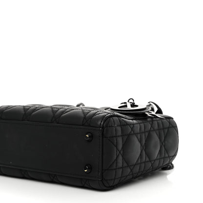 Christian Dior Ultra Matte Calfskin Cannage Mini Lady Dior Black 9 of 9