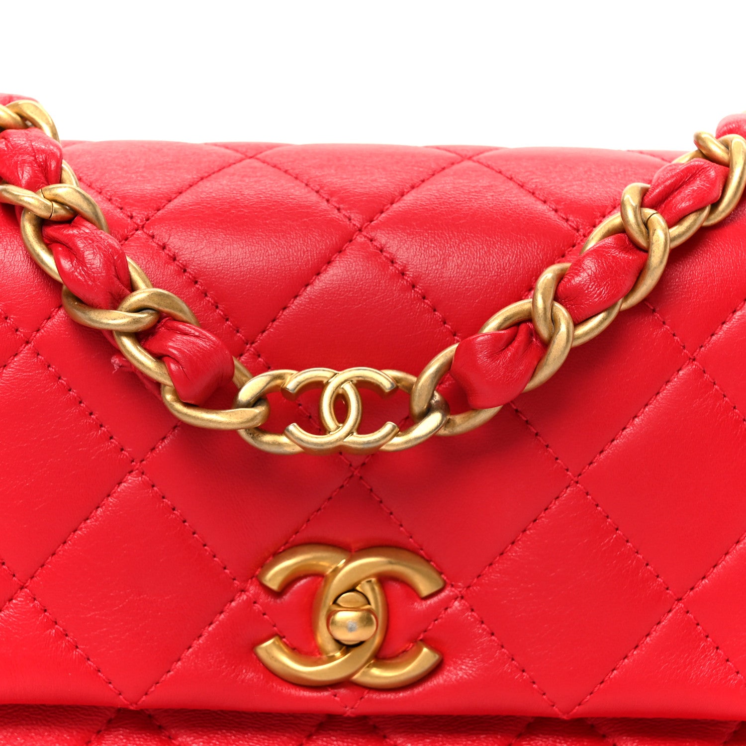 Chanel Lambskin Quilted Small Flap Red 8 of 10