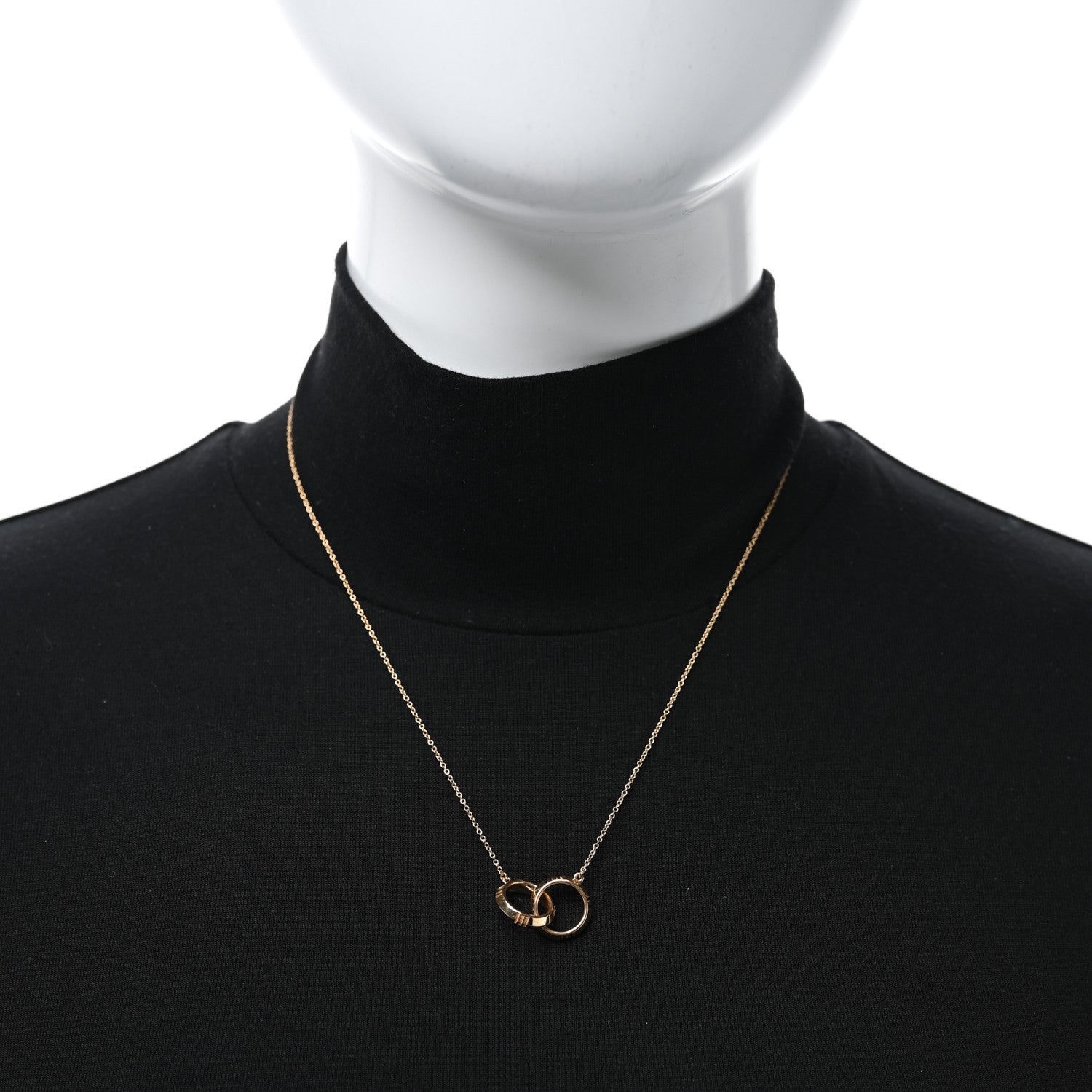 Tiffany 18K Rose Gold Interlocking Atlas Open Pendant Necklace 2 of 6